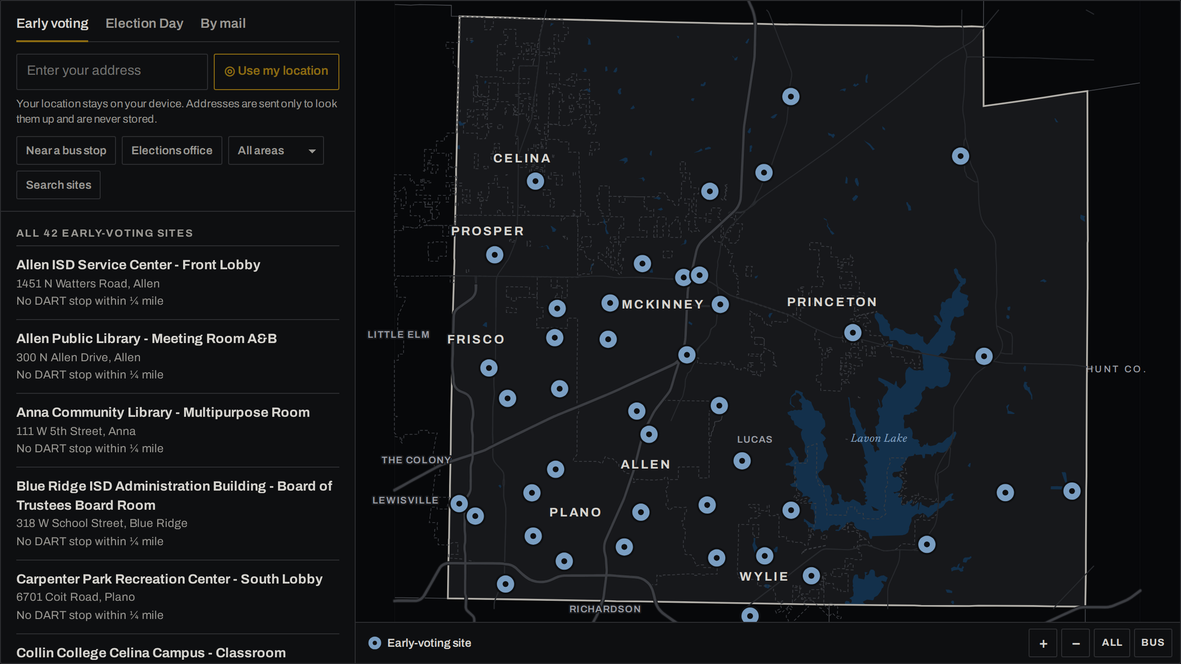 Blue Ridge Bus Company Collin County voting guide 2026: early voting sites and vote centers ...